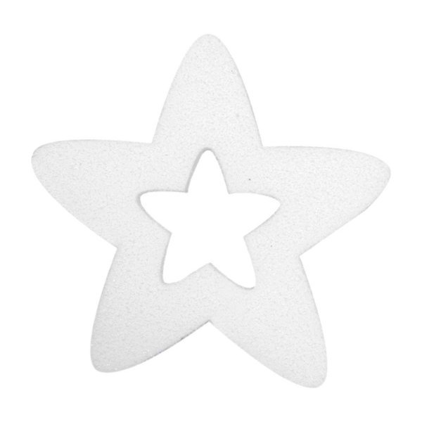 Χριστουγεννιάτικο Αστέρι Οροφής - Βιτρίνας, Λευκό με Σχέδιο Αστέρι (25cm)
